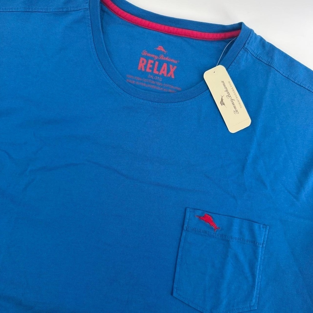 Tommy Bahama "Relax" Bali Skyline pocket t-shirt Blue 100% pima cotton 3XL